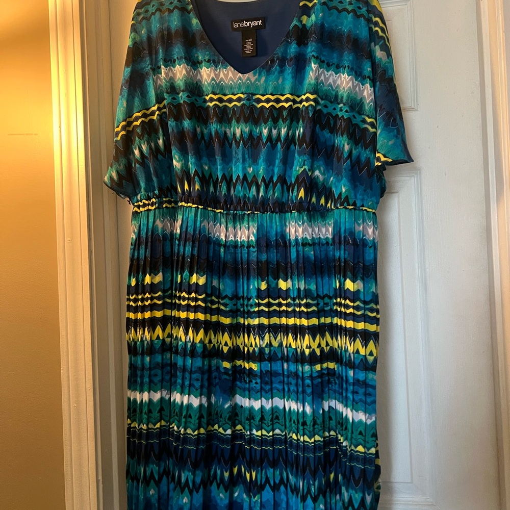 Lane Bryant Blue and Yellow Women's Dress